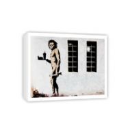 Banksy-Cave Man Fast Food Canvas Print 20 x 30cm (8 x12")