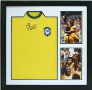 Pele Signed Brazil Shirt Twin Pictures